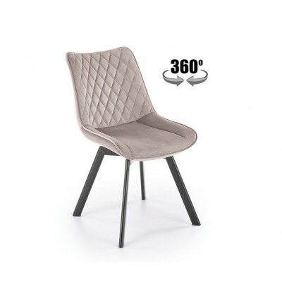 Стул HALMAR K520 бежевый/черный, поворотный